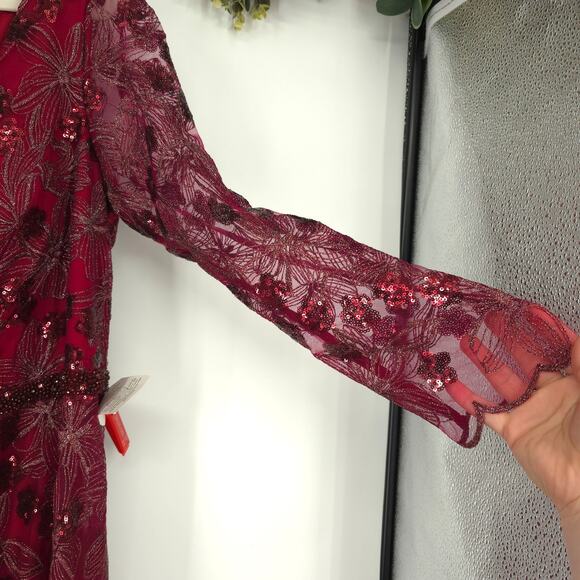 MAC DUGGAL 67541 Embellished Illusion Long Sleeve Dress Size 20W NWOT - Picture 8 of 12